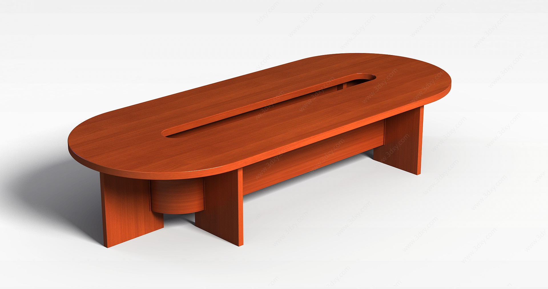 椭圆形实木会议桌3D模型