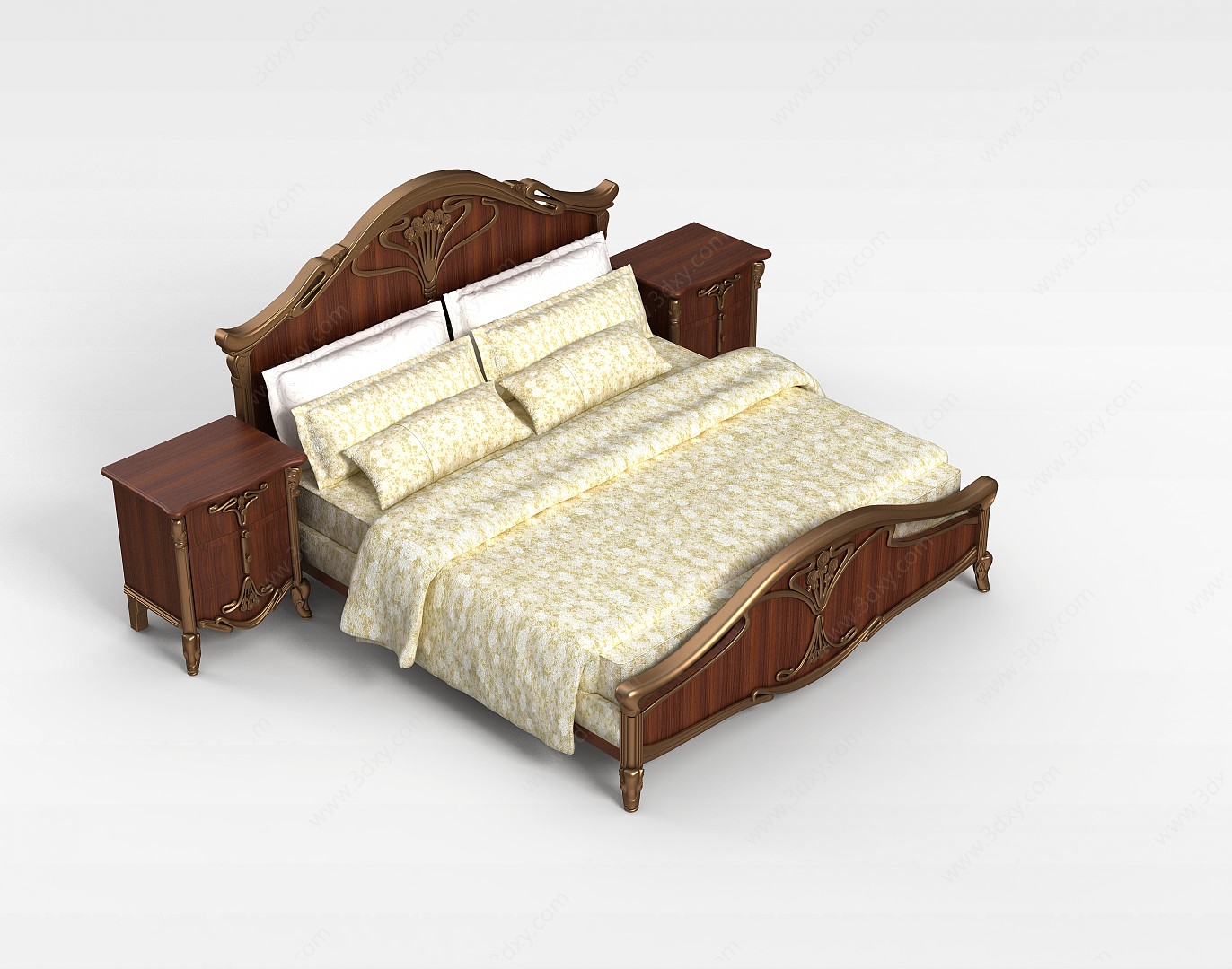 古典欧式床3D模型