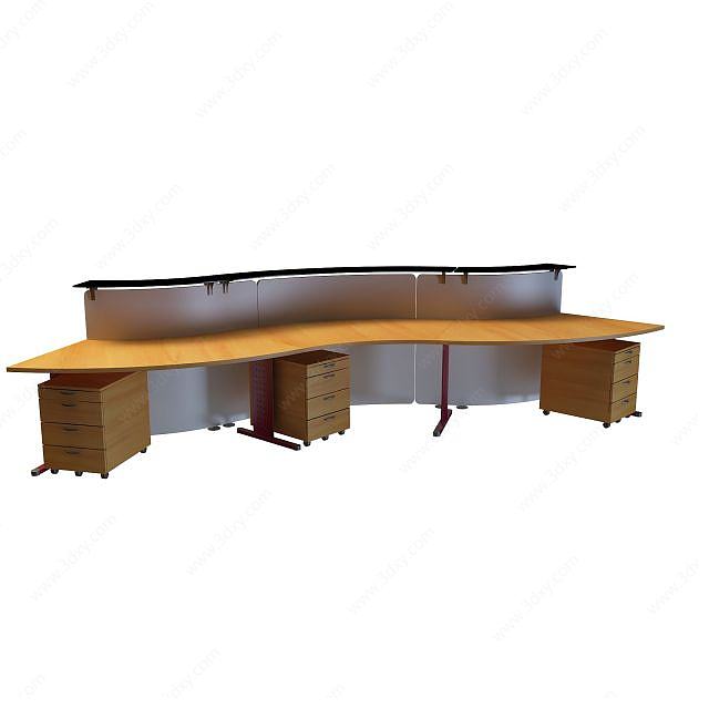 前台办公桌3D模型