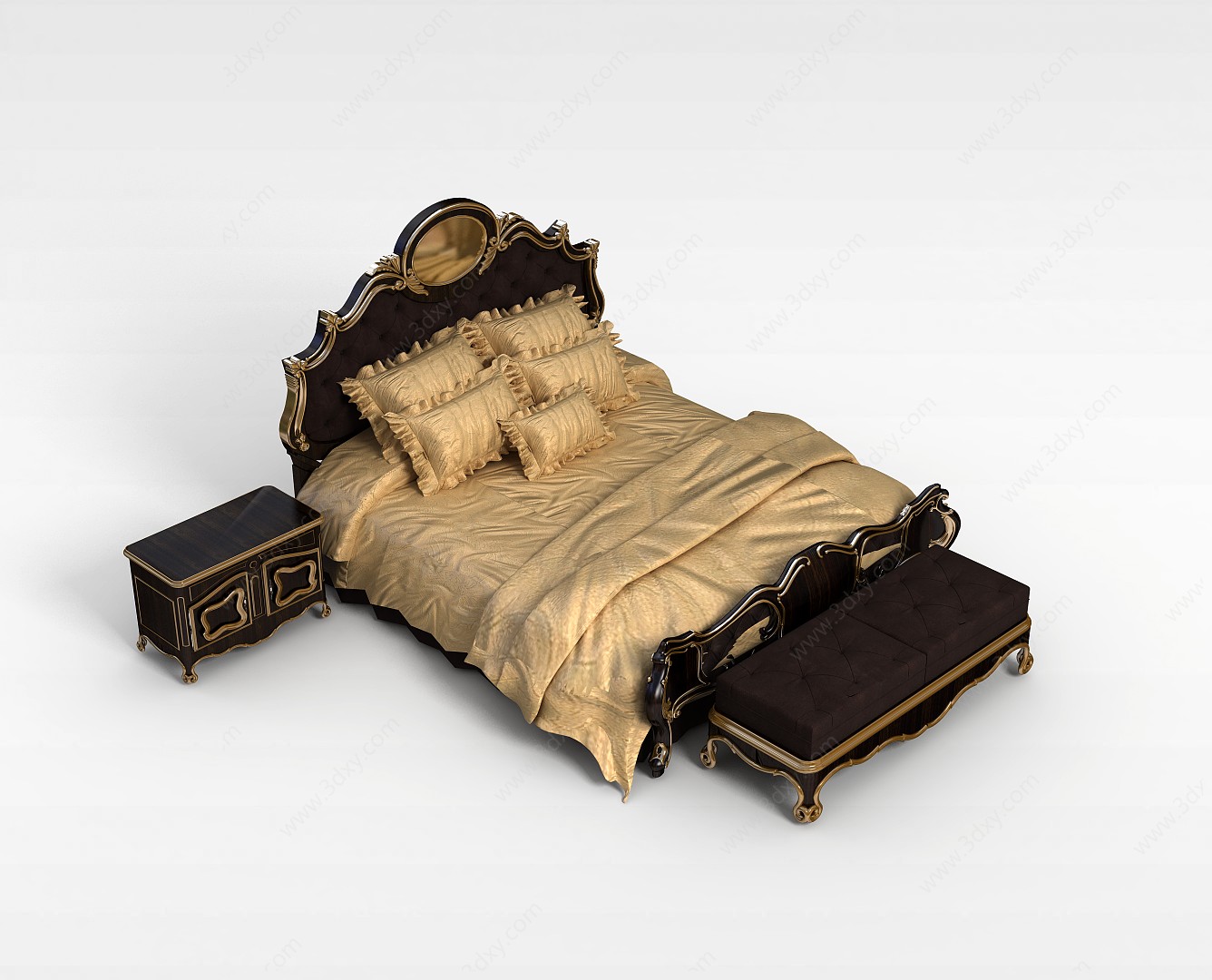 豪华大床3D模型