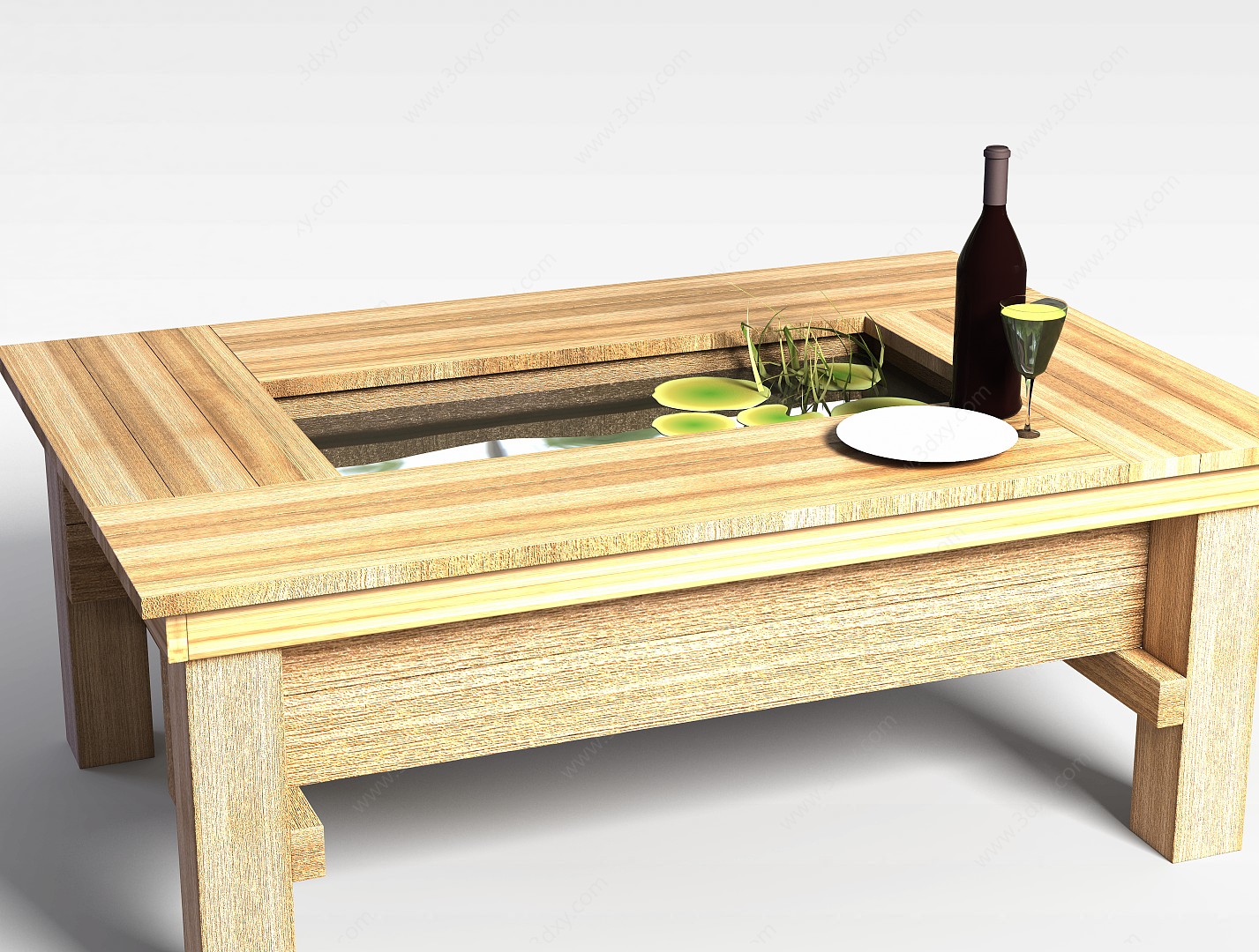 中式火锅桌3D模型