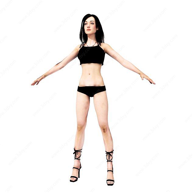 年轻女人体3D模型