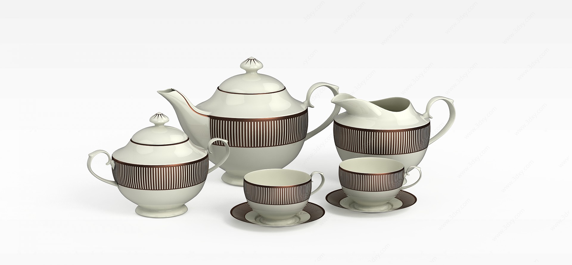 精美茶具3D模型