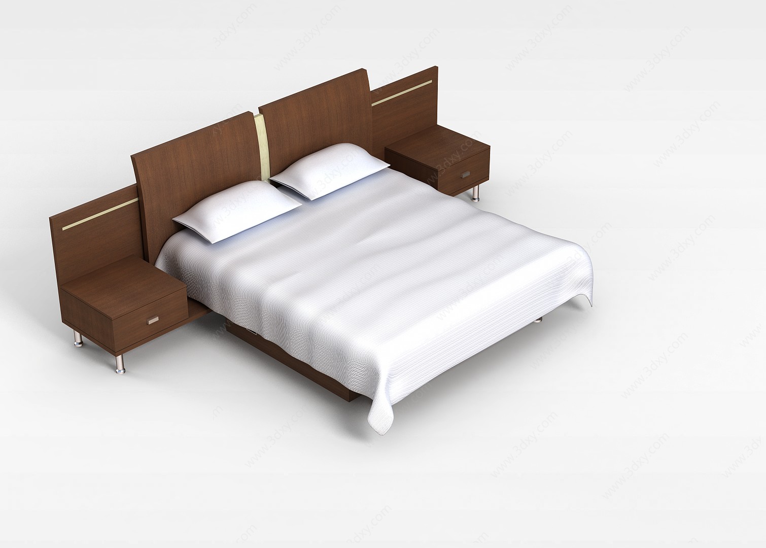 酒店双人床3D模型