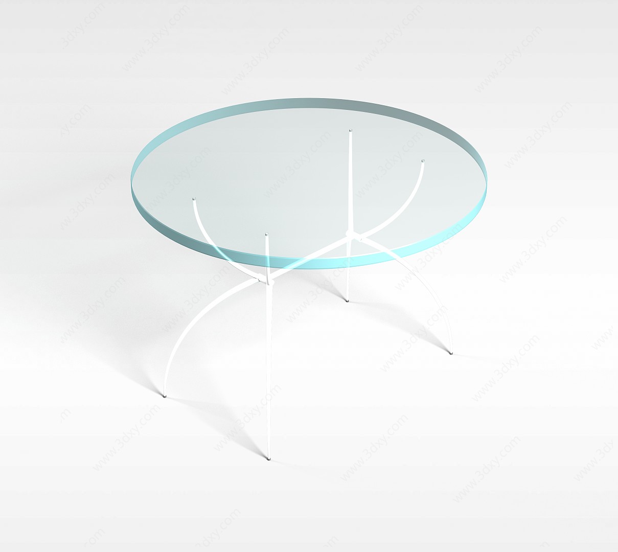 加厚玻璃台面桌3D模型
