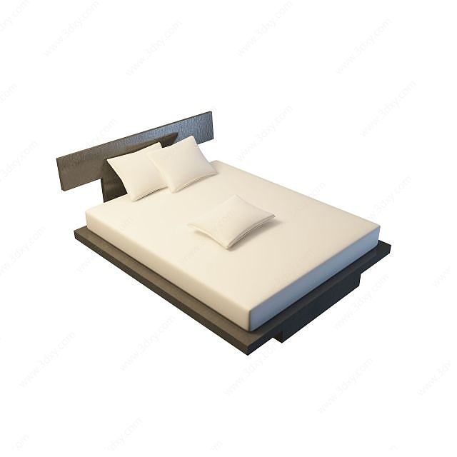 酒店商务双人床3D模型
