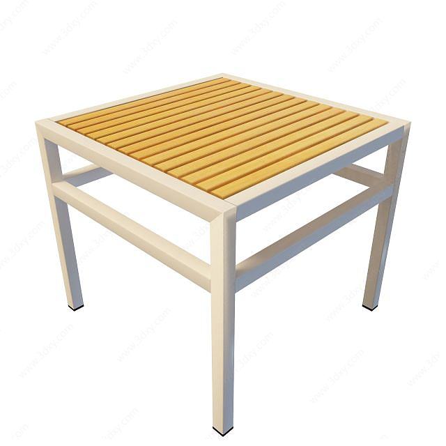 时尚木板桌3D模型