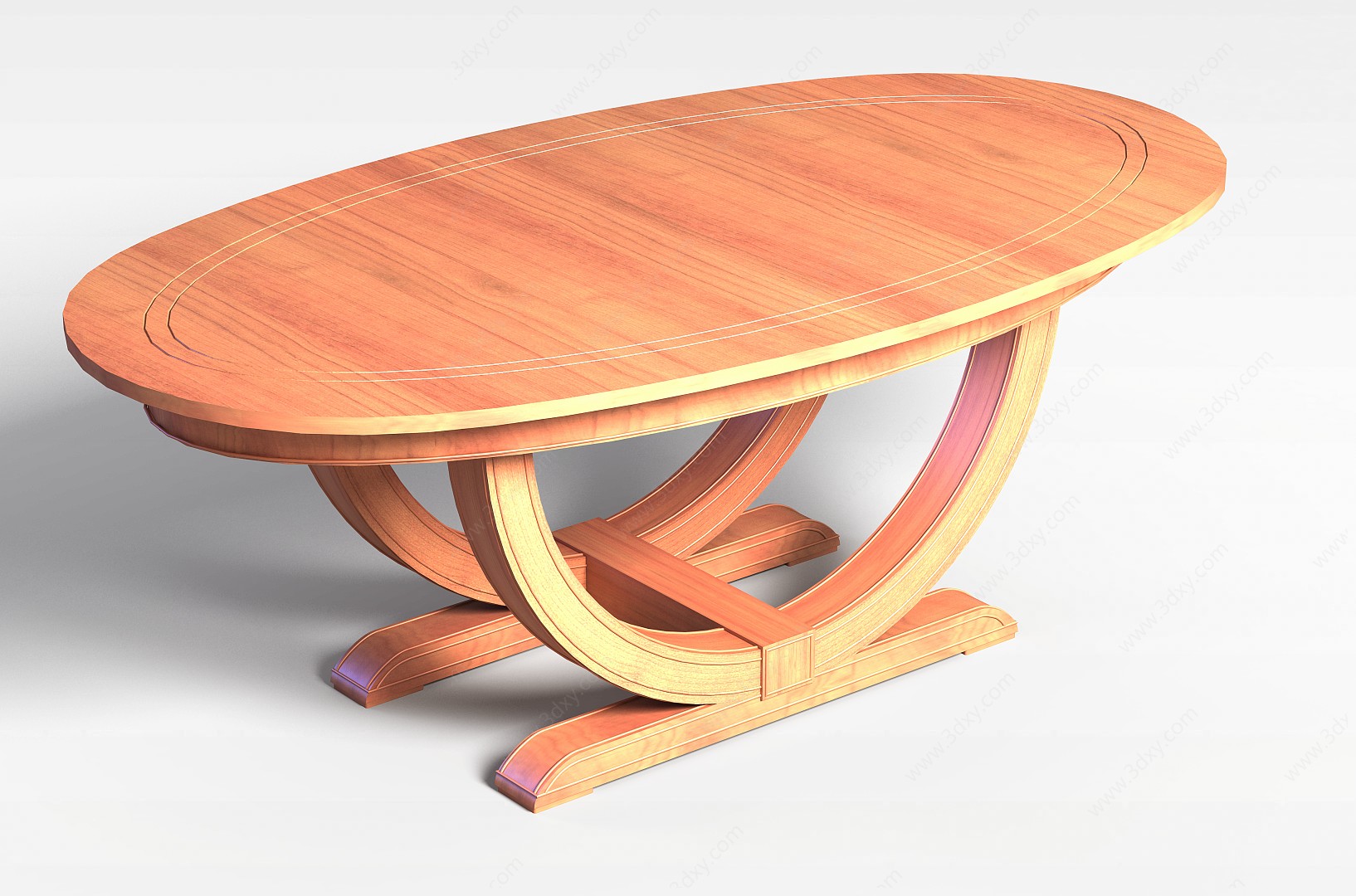 椭圆形茶几桌3D模型