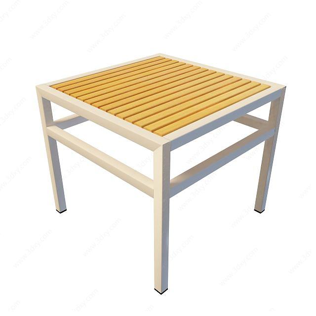 时尚木板小方桌3D模型