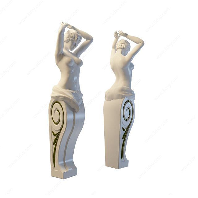欧式女雕像3D模型