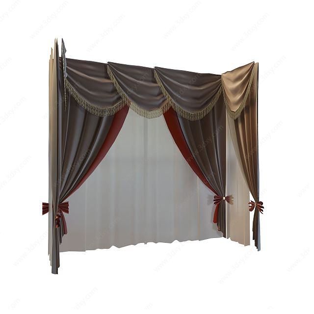 卧室窗帘3D模型