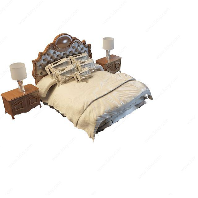 ,法式床3D模型