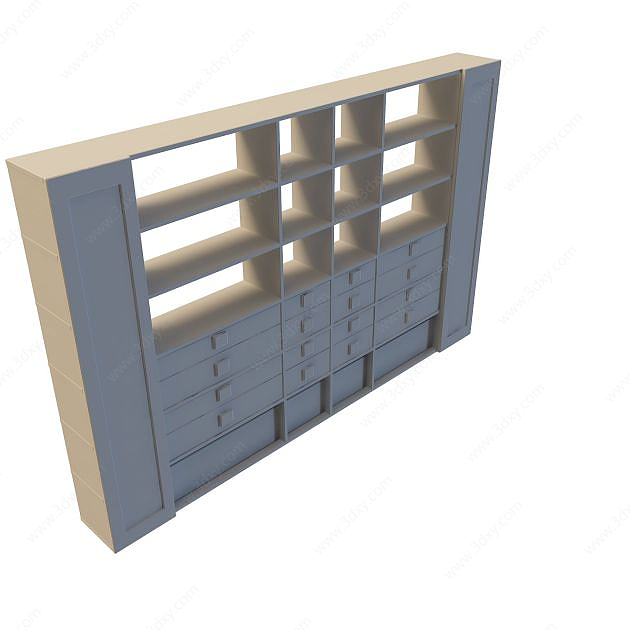 简约实木柜3D模型