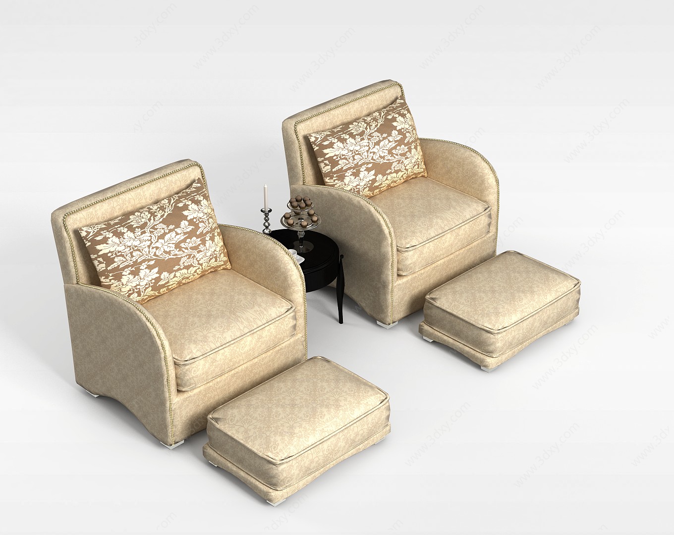 皮质沙发椅3D模型