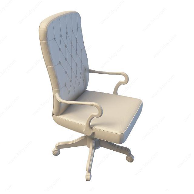 欧式皮艺办公椅3D模型