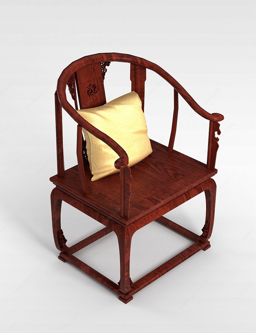 红木太师椅3D模型