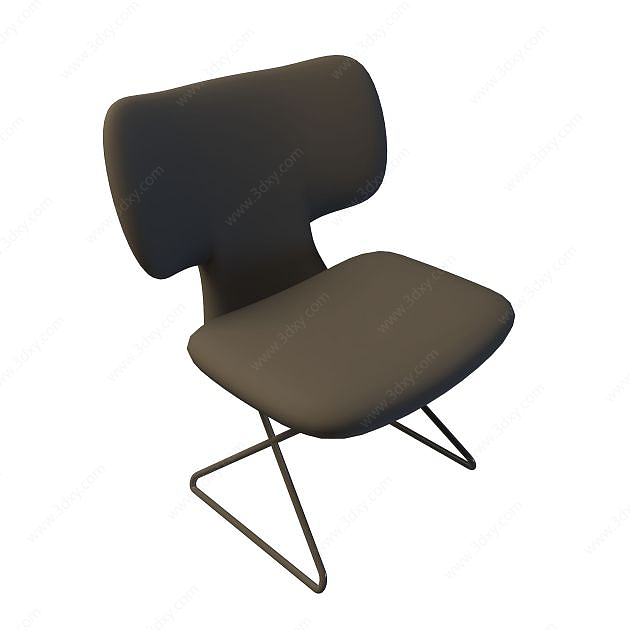 固定腿办公椅3D模型