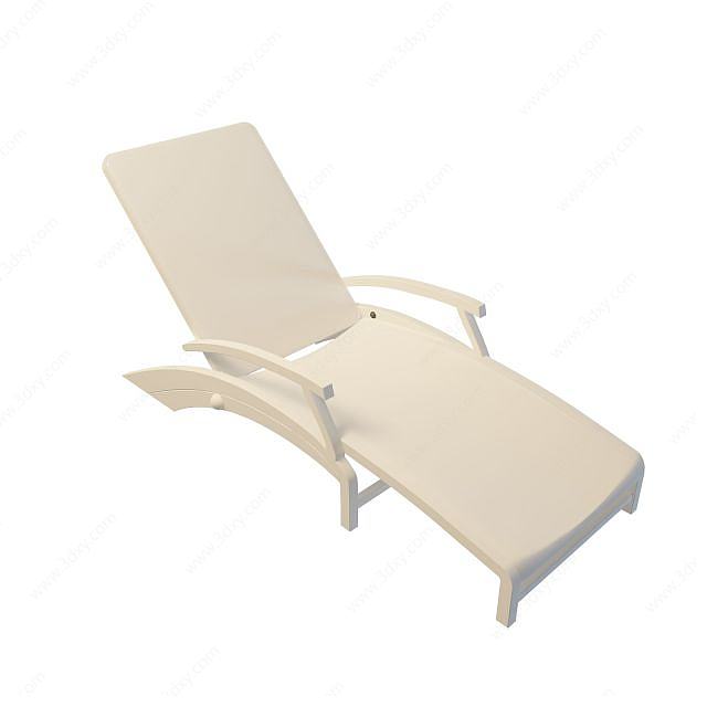 实木躺椅3D模型