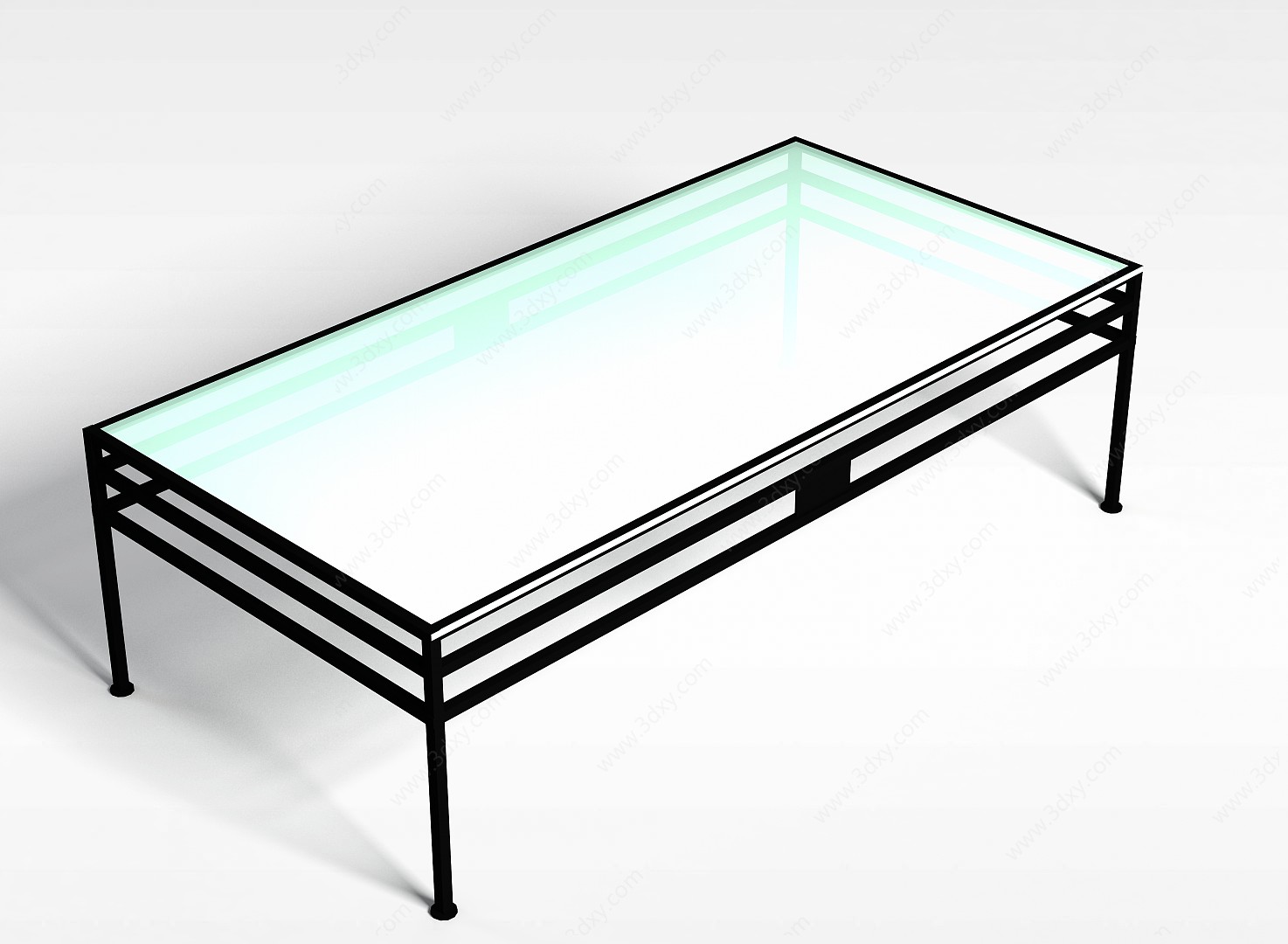 玻璃台面休闲桌3D模型