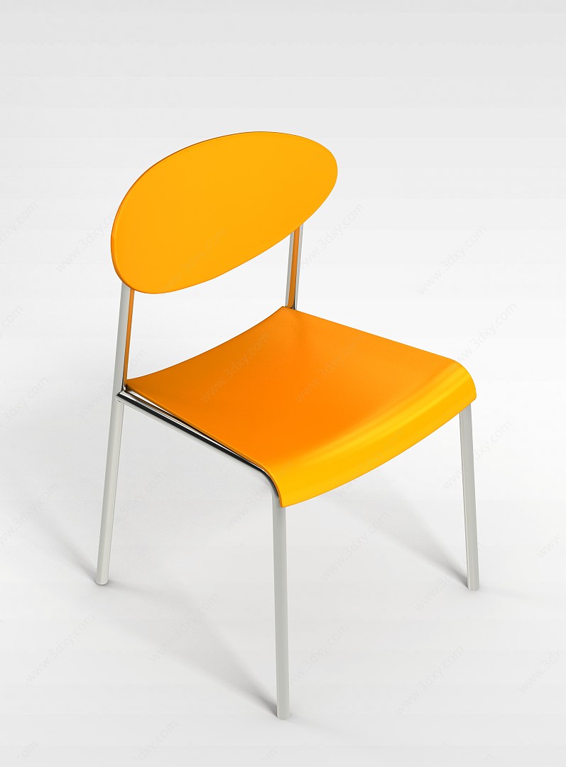 黄色餐椅3D模型