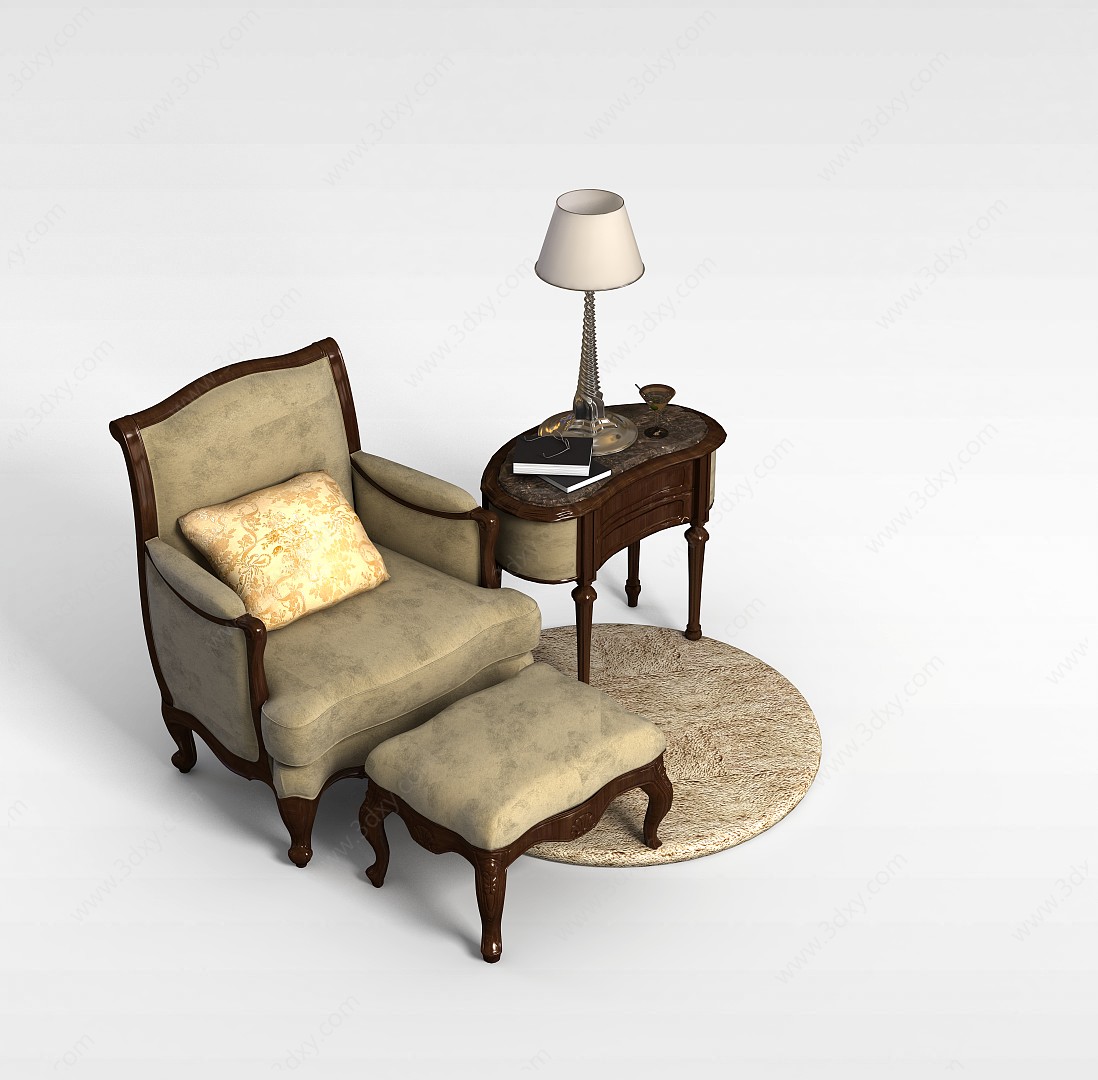 沙发桌椅组合3D模型