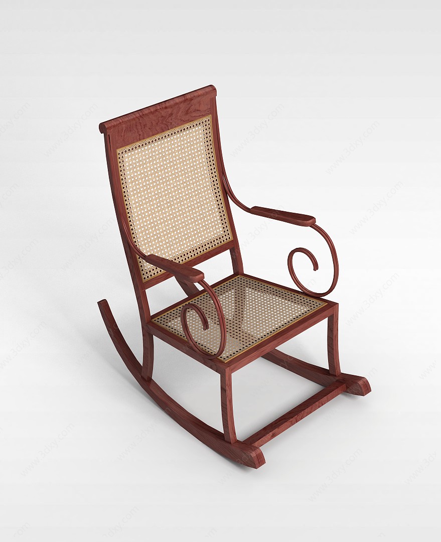 中式实木椅3D模型