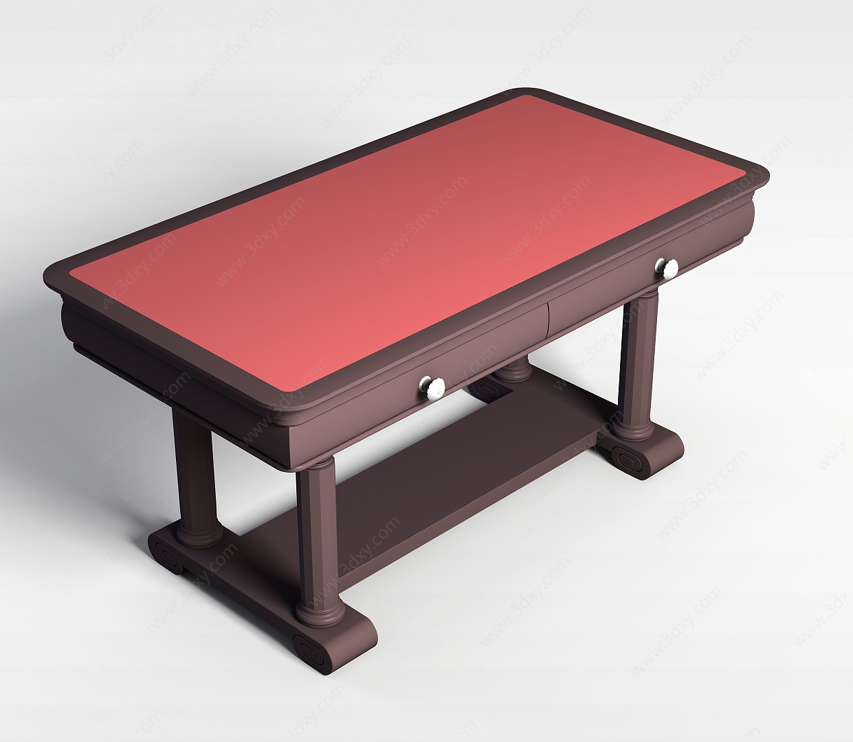 古典实木桌3D模型