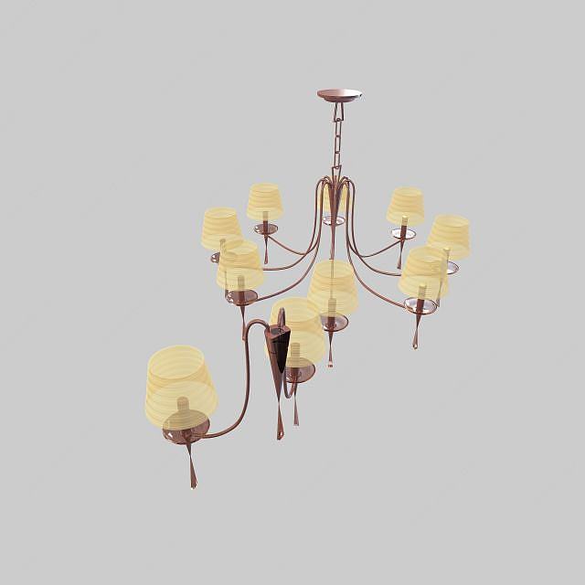 精美客厅吊灯3D模型