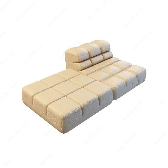 现代皮艺沙发3D模型