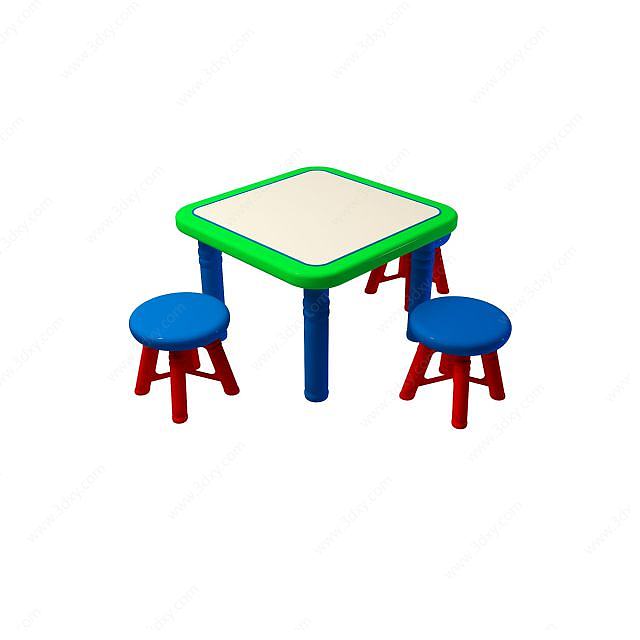 儿童休闲桌椅3D模型