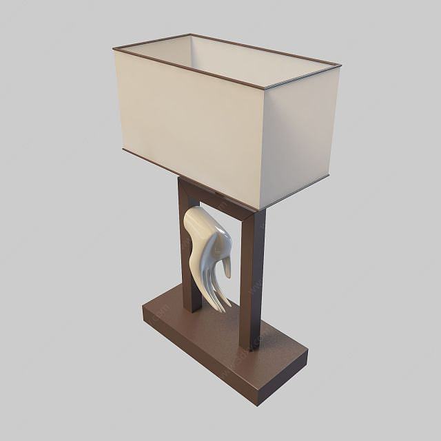 木质底座台灯3D模型