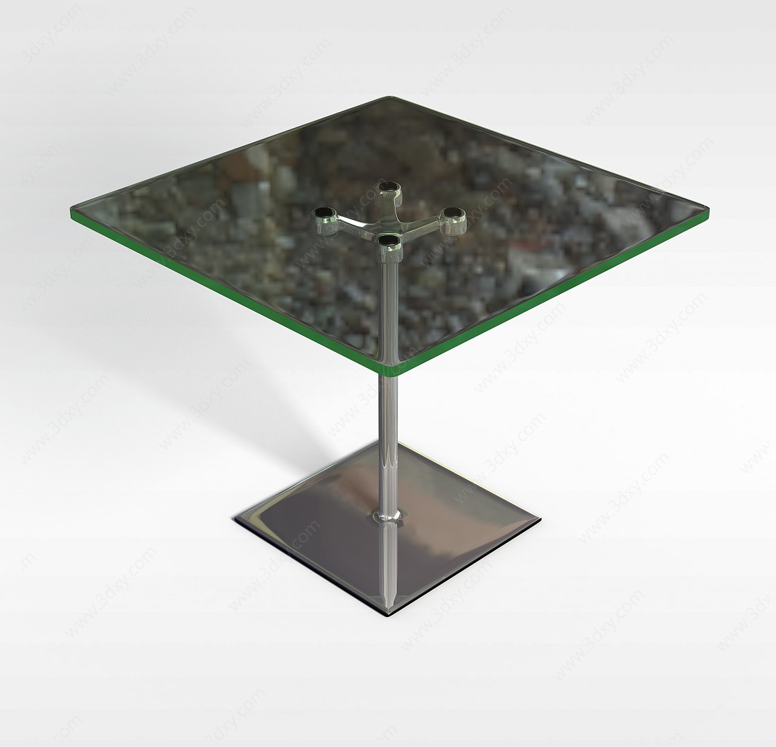 玻璃台面咖啡桌3D模型