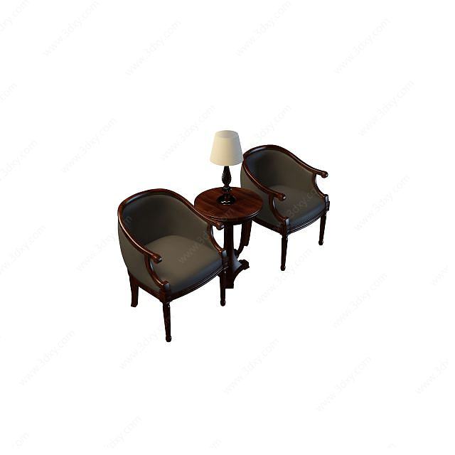 高档商务桌椅3D模型
