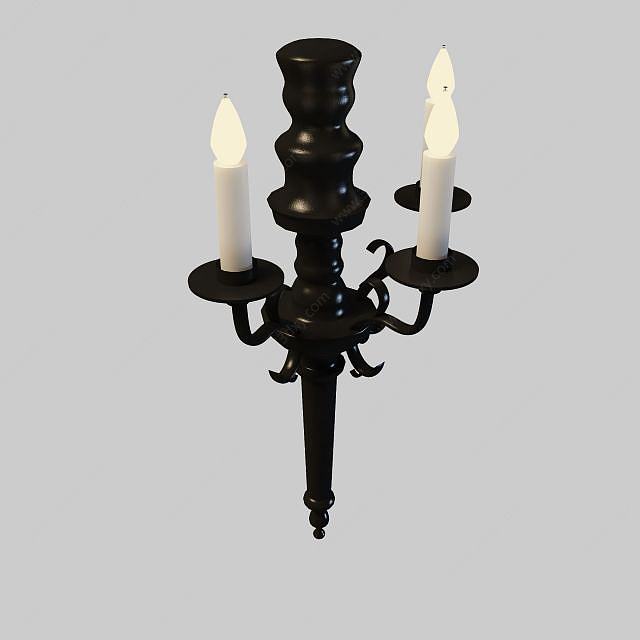 欧式蜡烛壁灯3D模型