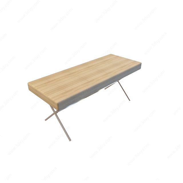 卧室木长凳3D模型
