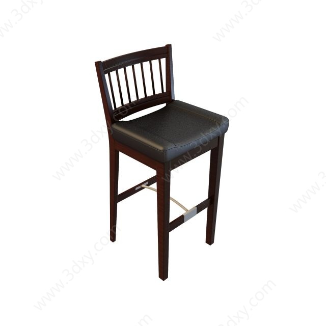 实木吧椅3D模型