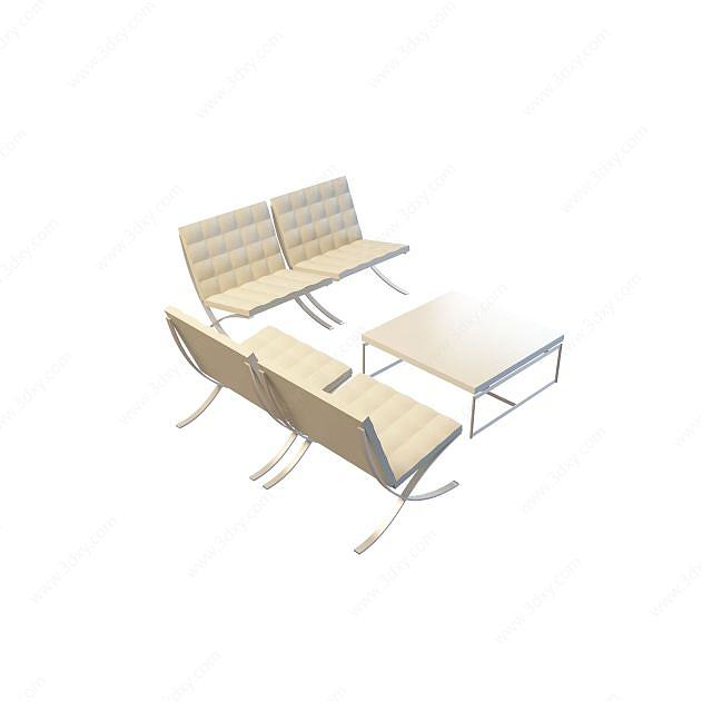 高档休闲桌椅3D模型