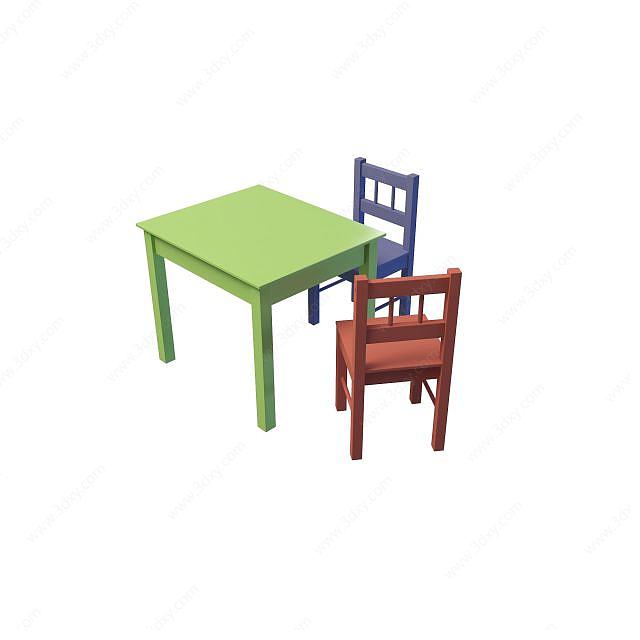 田园风格桌椅3D模型