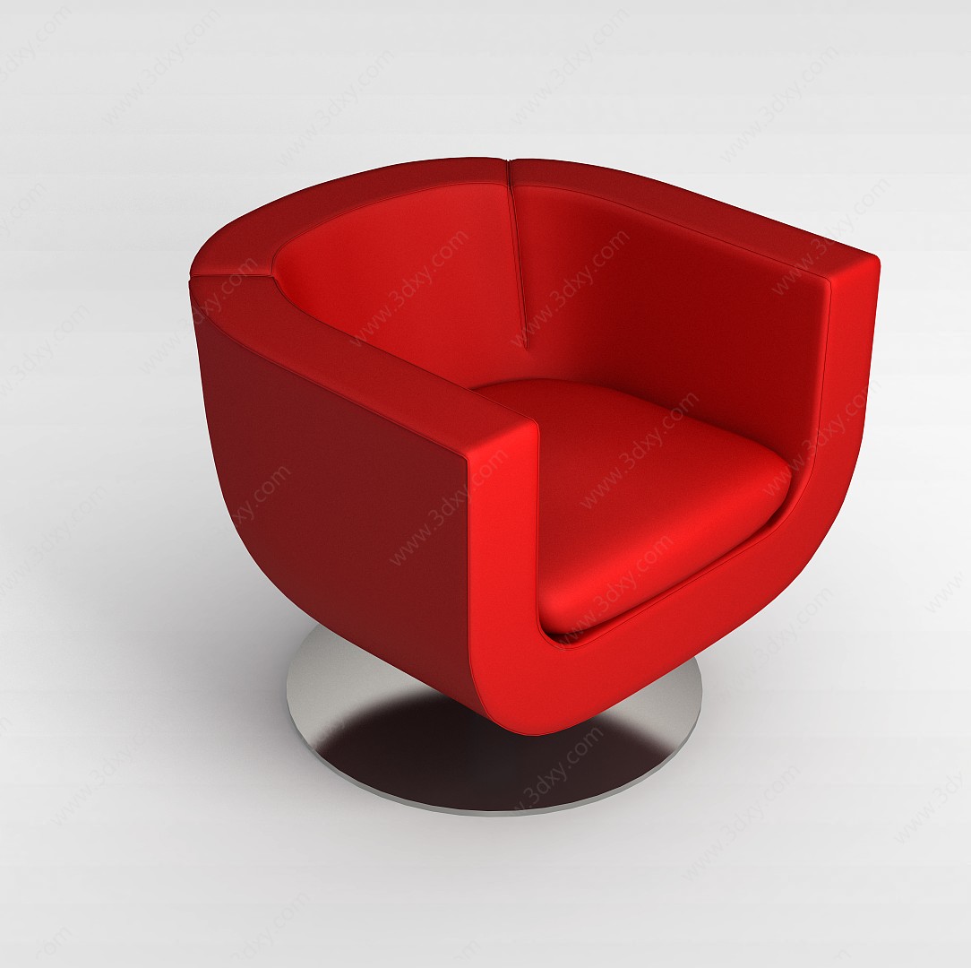 红色沙发椅子3D模型