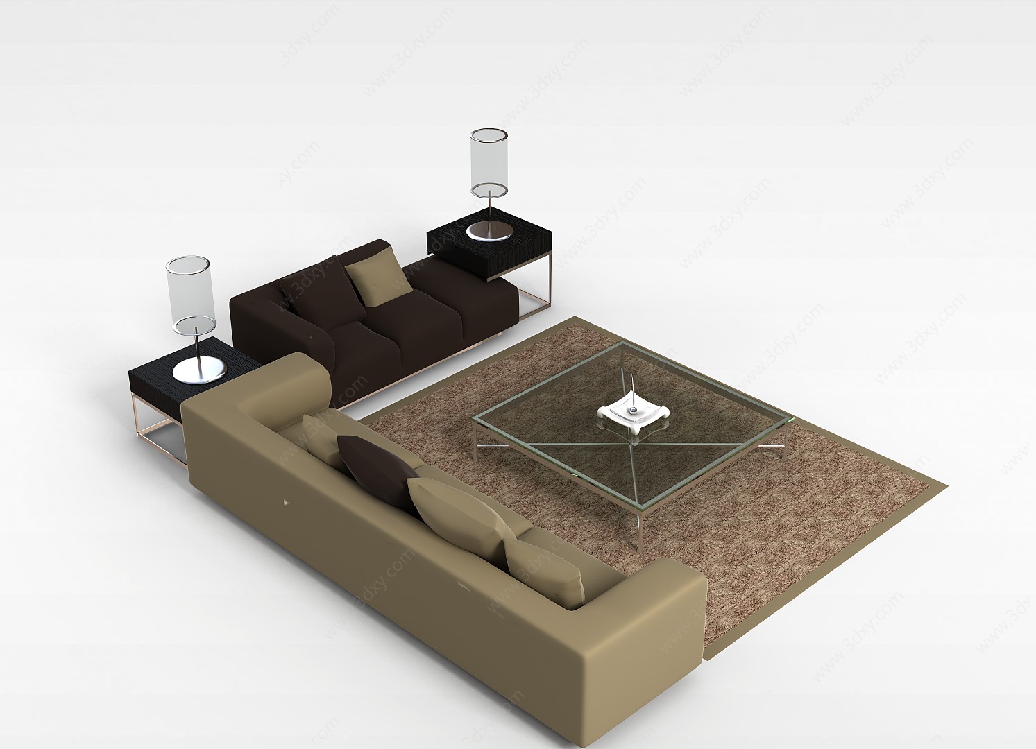 时尚沙发茶几组合3D模型