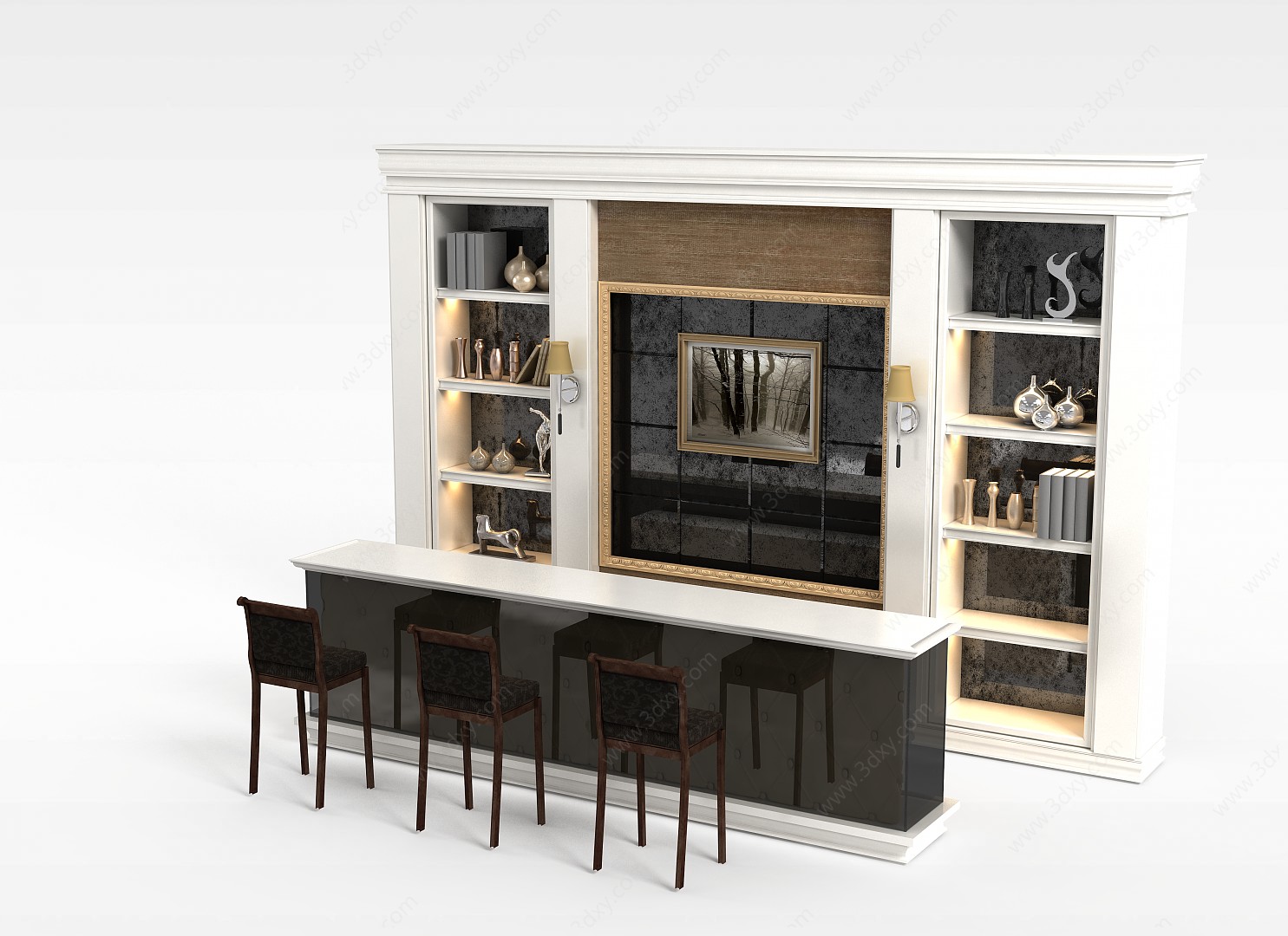 现代客厅柜3D模型