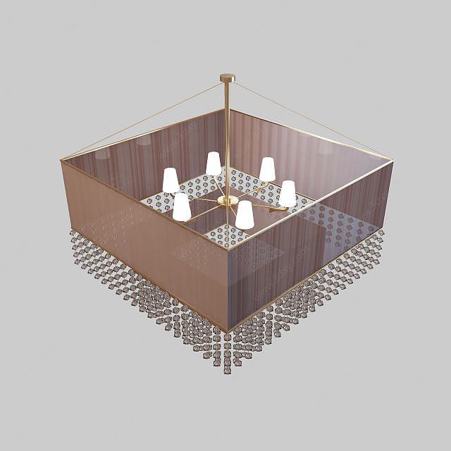 方形水晶吊灯3D模型