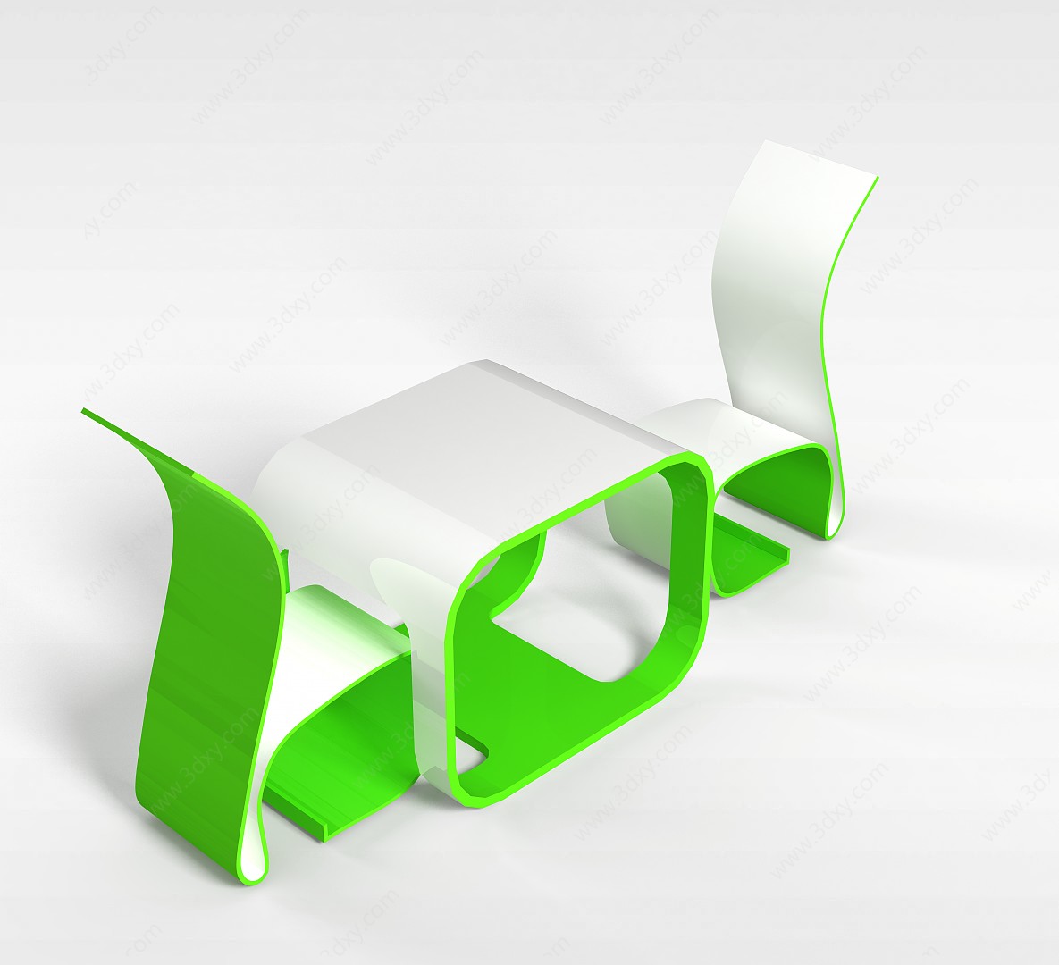 户外休闲桌椅3D模型