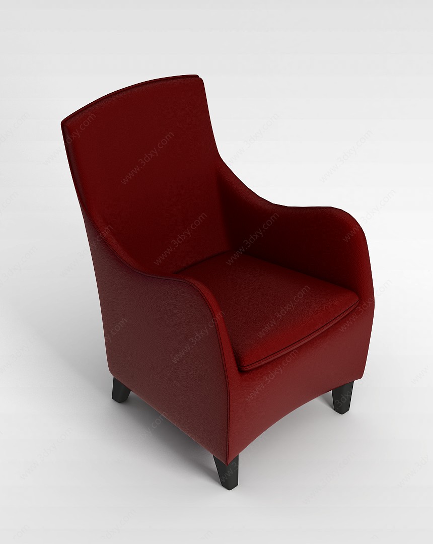 红色家居沙发椅3D模型