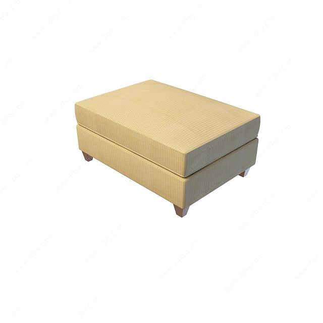 淡黄色沙发凳3D模型