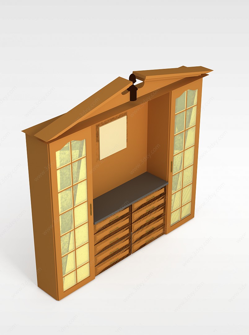 田园式衣柜3D模型