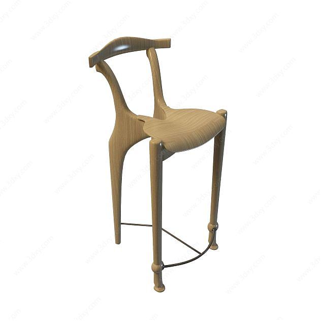 木质吧椅3D模型