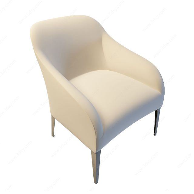白色沙发椅3D模型