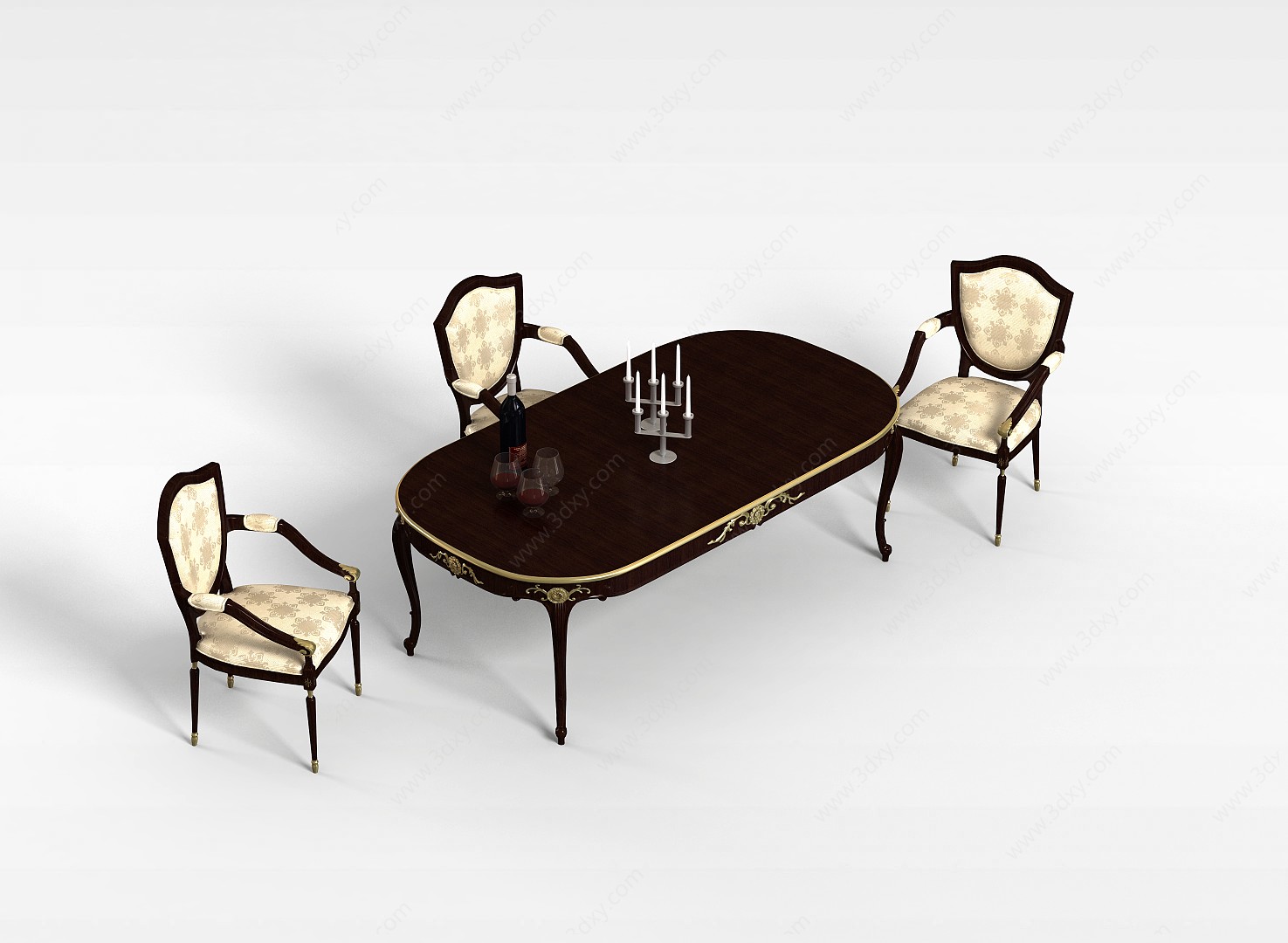 欧式桌椅3D模型