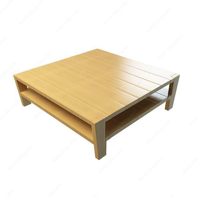 简约实木桌3D模型
